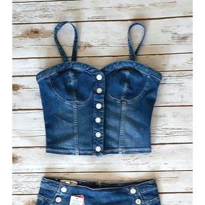 Guess Gwenda Denim Bustier - Medium